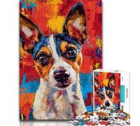 1000 Piece Puzzle Rat Terrier Dog Jigsaws Puzzles 1000 Pieces for Adults Gifts,Learning Educational Toy for Is Ideal As A Gift for The Whole Family (50x75cm)