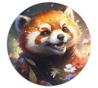 1000 Piece Puzzle Red Panda Art 1000 Pieces Round Puzzles for Adults for Home Decor, Brain Training 67.5x67.5cm