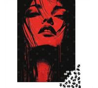 1000 Piece Puzzle, Red Portrait Woman, 52x38cm/1000pcs | For adults looking for a satisfying home activity: Adult jigsaw puzzle with 1000 pieces fits a regular jigsaw hobby.