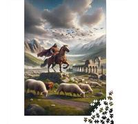 1000 Piece Puzzle, Riding Into The Mountains, 52x38cm/1000pcs