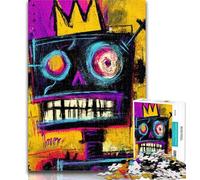 1000 Piece Puzzle Robot in The Style of Basquiat 1000 Piece Jigsaw Puzzles for Adults & Teens,Challenging Game for The Whole for Women, Gifts for Men 50x75cm