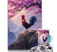 1000 Piece Puzzle Rooster Sakura 1000 Piece Jigsaw Puzzles for Teenagers Gifts,gifts for Friends And Family for for Age 14 (50x75cm)