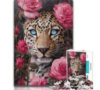 1000 Piece Puzzle Rose Cheetah Jigsaw Puzzle 1000 Pieces for Teenagers,Educational Games Home Decoration Artists Collection, Fine Art 26x38cm