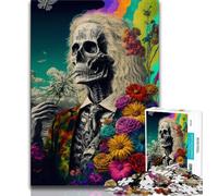 1000 Piece Puzzle Rose Skull 1000 Piece Jigsaw Puzzles for Teenagers,learning Educational Toys Unique Home Decor And Gifts (50x75cm)