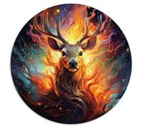 1000 piece puzzle, round puzzles with deer, suitable for adults and teenagers over 12 years old. Cardboard puzzle, great gifts for Christmas. Size: 67.5 x 67.5 cm.