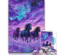 1000 Piece Puzzle Running Horses Jigsaw Puzzles 1000 Pieces for Adults Teens,Learning Educational Toy for Is Ideal As A Gift for The Whole Family 50x75cm