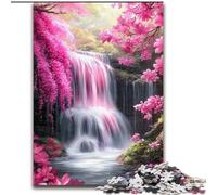 1000 Piece Puzzle Sakura Waterfall Jigsaw Puzzles for Adults 50X75CM for Parents, Lovers, Friends - Age 14+
