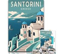1000 Piece Puzzle Santorini Greece Travel 1000 Piece Jigsaw Puzzles for Adults Gifts,learning Educational Toys Unique Home Decor And Gifts 26x38cm