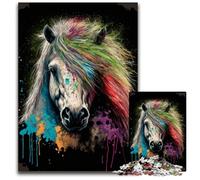 1000 Piece Puzzle Shetland Pony Colourful Jigsaw Puzzles for Adults Family Activity, Brain Teaser, Home Decor, 50x75CM/19.68x29.52inch