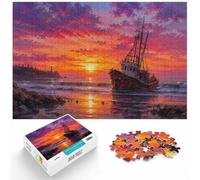 1000 Piece Puzzle, Shipwreck at Sunset, 1000pcs (75x50cm)