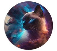 1000 Piece Puzzle Siamese Cat Nebula 1000 Pieces Round Puzzles for Adults Perfect for Christmas, Halloween, Easter, New Year 67.5x67.5cm