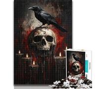 1000 Piece Puzzle Skeleton Crow Jigsaw Puzzle 1000 Pieces for Teenagers,Educational Game Challenge Toy for Women And Men 50x75cm