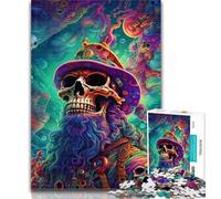 1000 Piece Puzzle Skull Pirate Captain Jigsaw Puzzles 1000 Pieces for Adults Teens,Train Your Brain And Hands Gifts for Friends And Family 26x38cm