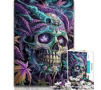 1000 Piece Puzzle Skull Psychedelic 1000 Piece Jigsaw Puzzles for Teenagers Gifts,Artists Collection, Fine Art for Age 14+ (26x38cm)