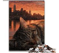 1000 Piece Puzzle Sleeping Cat JigsawPuzzle 1000 Pieces for Adults Challenging Brain Teaser for Teenagers & Families 50X75CM