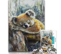 1000 Piece Puzzle Sleeping Koala 1000 Piece Jigsaw Puzzles for Adults & Teens,Challenging Game for The Whole for Women, Gifts for Men 26x38cm