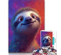 1000 Piece Puzzle Sloth Oil Painting 1000 Piece Jigsaw Puzzles for Adults & Teens,Challenging Game And Family Play Secret Santa Gifts 26x38cm