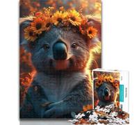 1000 Piece Puzzle Smiling Koala Jigsaw Puzzles 1000 Pieces for Adults Teens,Toys Educational Games Stress Relieving Enhance Love between Couples 50x75cm