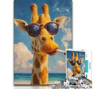 1000 Piece Puzzle Smoking Giraffe Jigsaws 1000 Pieces for Teenagers,is Ideal As A Gift for The Whole Family Suitable for And 14 50x75cm