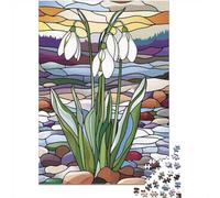 1000 Piece Puzzle, Snowdrops Stained Glass River, 70x50cm/1000pcs