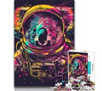 1000 Piece Puzzle Space Astronaut Koala Jigsaw Puzzle 1000 Pieces for Teenagers,Educational Games Home Decoration Artists Collection, Fine Art 26x38cm