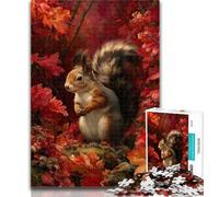 1000 Piece Puzzle Squirrel Art 1000 Piece Jigsaw Puzzles for Adults & Teens,Challenging Game And Family Play Secret Santa Gifts 50x75cm