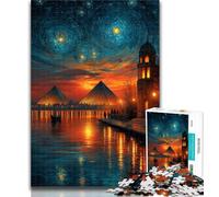1000 Piece Puzzle Starry Sky Pyramid Jigsaw Puzzle 1000 Pieces for Teenagers,Decompressing Intellectual Educational Toy Birthday Present, Gifts 26x38cm