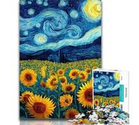 1000 Piece Puzzle Starry Sky Sunflower 1000 Piece Jigsaw Puzzles for Adults & Teens,Classic Educational Games Beautiful Decoration 50x75cm