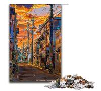 1000 Piece Puzzle Streets at Sunset Jigsaw for Adults Wood Jigsaw Great Gifts for Christmas 75x50cm