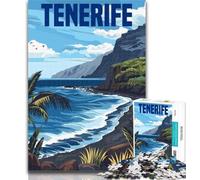 1000 Piece Puzzle Tenerife Island Spain Adult Jigsaw Puzzles 1000 Pieces,Challenging Difficult with Fully Interlocking Randomly Shaped Pieces 75x50cm