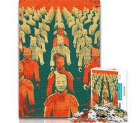 1000 Piece Puzzle Terracotta Army Adult Jigsaw Puzzles 1000 Pieces,Challenging Difficult with Fully Interlocking Randomly Shaped Pieces 75x50cm