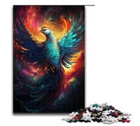 1000 Piece Puzzle The Colorful Psychedelia of Galaxy Phoenix Jigsaw for Adults Wood Jigsaw Great Gifts for Christmas 75x50cm