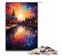 1000 Piece Puzzle The Colorful Psychedelia of The Rideau Canal Jigsaw for Adults Wood Jigsaw Great Gifts for Christmas 75x50cm