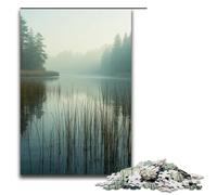 1000 Piece Puzzle The Reeds Sway Gently in The Morning Mist Jigsaw for Adults Wooden Jigsaw Challenging Game 1000 PCS(75x50cm)