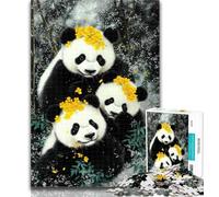 1000 Piece Puzzle Three Pandas Jigsaw Puzzles for Adults 1000 Piece,Educational Game for Birthday, Chrismas for And 14 Years Old 50x75cm