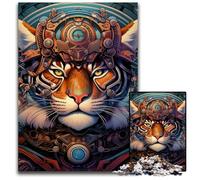 1000 Piece Puzzle Tiger Warrior Wooden Jigsaw Puzzles for Adults Challenging DIY Brain Teaser, Perfect Family Game Or Decorative Gift 50x75CM/19.68x29.52inch