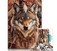 1000 Piece Puzzle Totem Wolf Jigsaw Puzzle 1000 Pieces for Teenagers,Educational Game Challenge Toy for Women And Men (26x38cm)