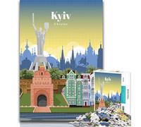 1000 Piece Puzzle Travel to Kyiv Adult Jigsaw Puzzles 1000 Pieces,Challenging Difficult with Fully Interlocking Randomly Shaped Pieces 75x50cm