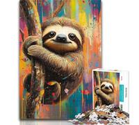 1000 Piece Puzzle Tree-climbing Sloth 1000 Piece Jigsaw Puzzles for Adults & Teens,Challenging Game And Family Play Secret Santa Gifts 26x38cm