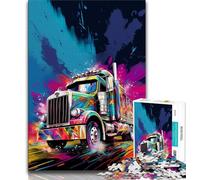 1000 Piece Puzzle Trucks on The Road Jigsaw Puzzles 1000 Pieces for Adults Teens,Train Your Brain And Hands Gifts for Friends And Family (26x38cm)