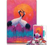 1000 Piece Puzzle Two Cranes Jigsaw Puzzles for Adults 1000 Piece,Train Your Brain And Hands Gifts for Friends And Family 26x38cm
