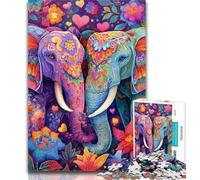1000 Piece Puzzle Two Elephants 1000 Piece Jigsaw Puzzle for Adults Teens,Toys Educational Games Stress Relieving Great Gifts And Toys 50x75cm