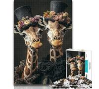 1000 Piece Puzzle Two Giraffes 1000 Piece Jigsaw Puzzles for Adults Gifts,Educational Game Challenge Toy for Women And Men 50x75cm
