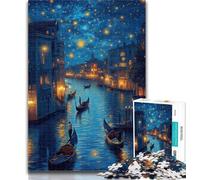 1000 Piece Puzzle Venice Under The Night Sky 1000 Piece Jigsaw Puzzle for Adults Teens,Toys Educational Games Stress Relieving Great Gifts And Toys 26x38cm