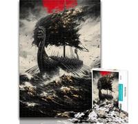 1000 Piece Puzzle Viking Drakkar Boat Jigsaws 1000 Pieces for Teenagers,Toys Educational Games Stress Relieving Unique Home Decor And Gifts 50x75cm