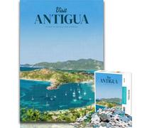 1000 Piece Puzzle Visit Antigua Adult Jigsaw Puzzles 1000 Pieces,Challenging Difficult with Fully Interlocking Randomly Shaped Pieces 75x50cm