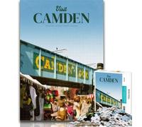 1000 Piece Puzzle Visit Camden Adult Jigsaw Puzzles 1000 Pieces,Challenging Difficult with Fully Interlocking Randomly Shaped Pieces 75x50cm