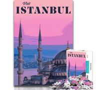 1000 Piece Puzzle Visit Istanbul Adult Jigsaw Puzzles 1000 Pieces,Challenging Difficult with Fully Interlocking Randomly Shaped Pieces 75x50cm
