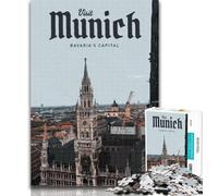 1000 Piece Puzzle Visit Munich Adult Puzzles 1000 Pieces,for Age 14+ Impossible Game Best Gift for Adults And Teenagers 26x38cm