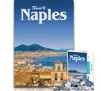 1000 Piece Puzzle Visit Naples 1000 Piece Jigsaw Puzzles for Teenagers,Charcoal Art Staycation Kill Time for Home Decoration 75x50cm
